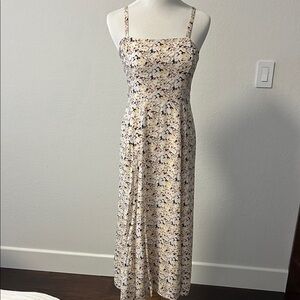 GAP Women's Floral Midi sun dress in yellow and blue floral
